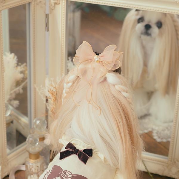 CanNana 犬 アクセサリー リボン バレッタ プレゼント ギフト きゃん