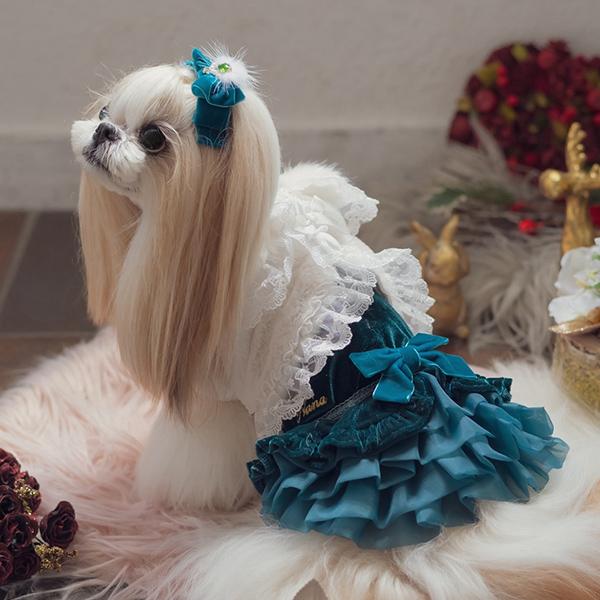 CanNana 犬 リボン バレッタ アクセサリー ベルベットリボン