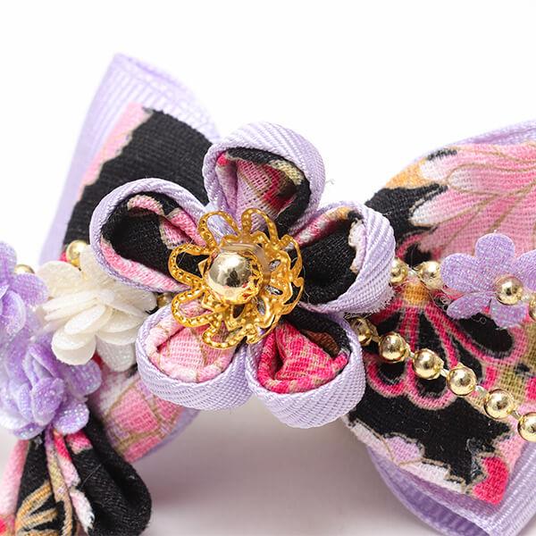 CanNana 犬 バレッタ アクセサリー リボン アクセ 秋冬 正月 つまみ