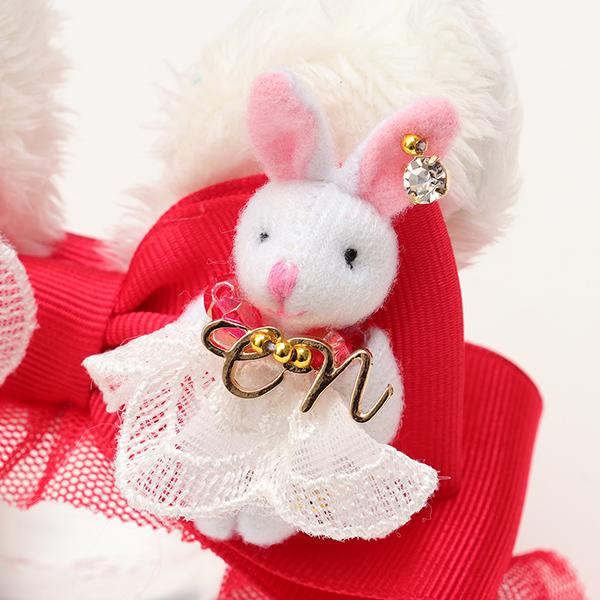 パールリボン♡クリスマス ネックチュール付き 犬服 ハンドメイド
