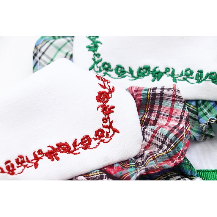 犬 服 犬服 春夏 タータンチェックセーラーカラーワンピース リボン レース フリル 花モチーフ チェック柄 季節映え レッド グリーン 1056 | CanNana | 07