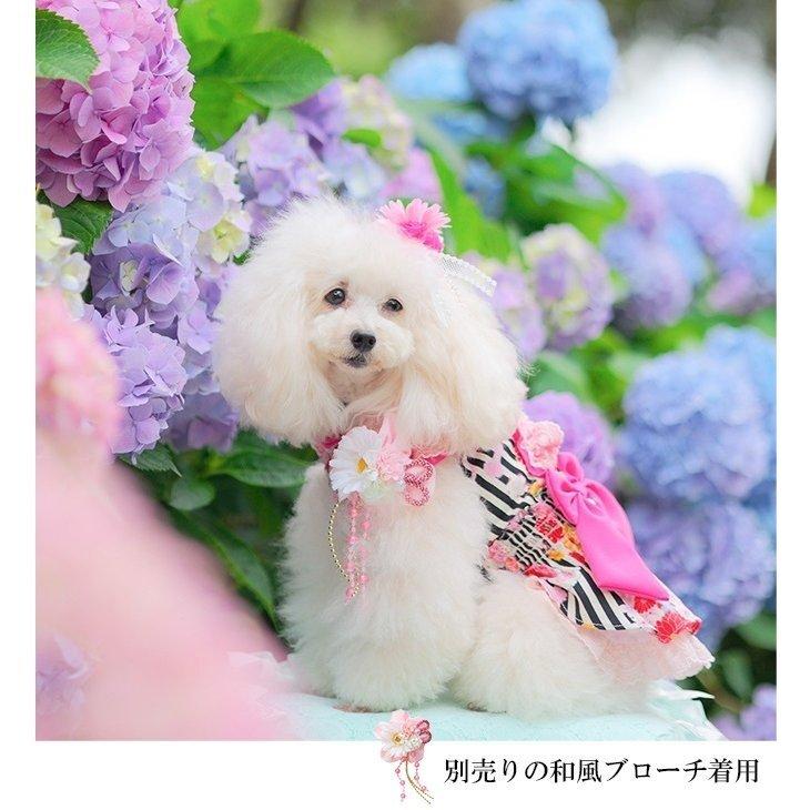 CanNana 犬 服 犬服 小型犬 夏 和ロリワンピース 和柄 ストライプ