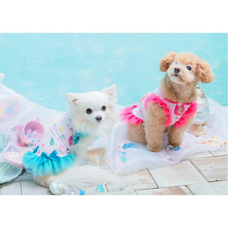 CanNana 犬 服 犬服 ワンピース 夏 クール 貝 シェル ビビットカラー