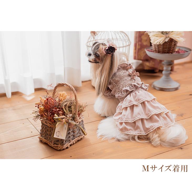 CanNana 犬 服 犬服 秋冬 ベロアドッキングワンピース クラシカル