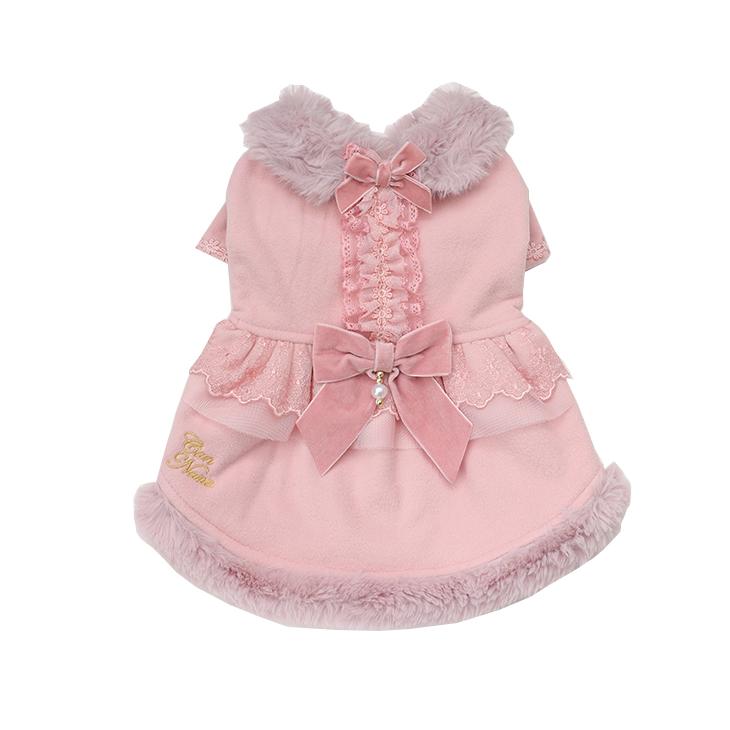 cannana ファー衿のプリンセスコート 新品未使用 CanNana 犬服 犬の服 秋冬 ファー衿のプリンセスコート 防寒
