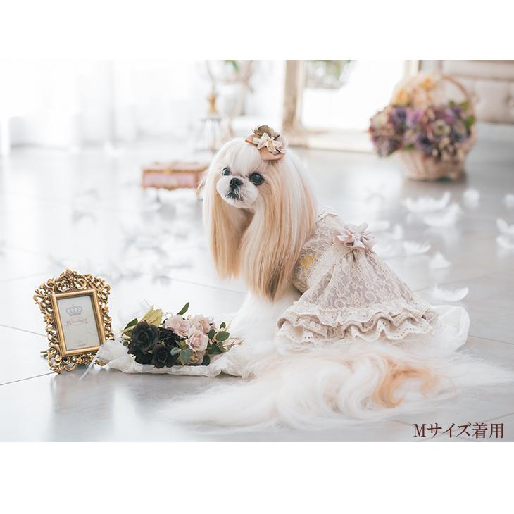 CanNana 犬 服 犬服 レースボンディングワンピース レース生地