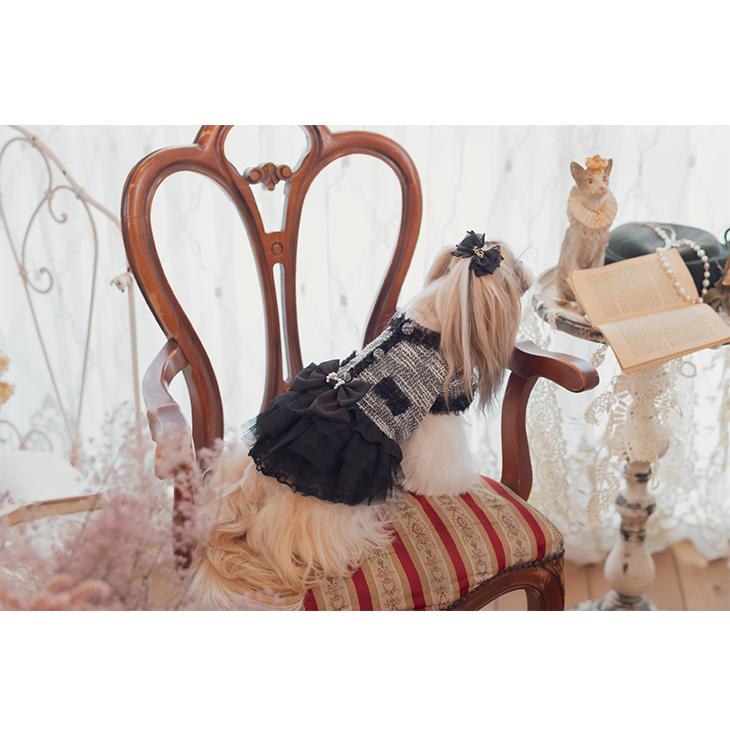 CanNana 犬 服 犬服 ワンピース ツイード チュール エレガント レース