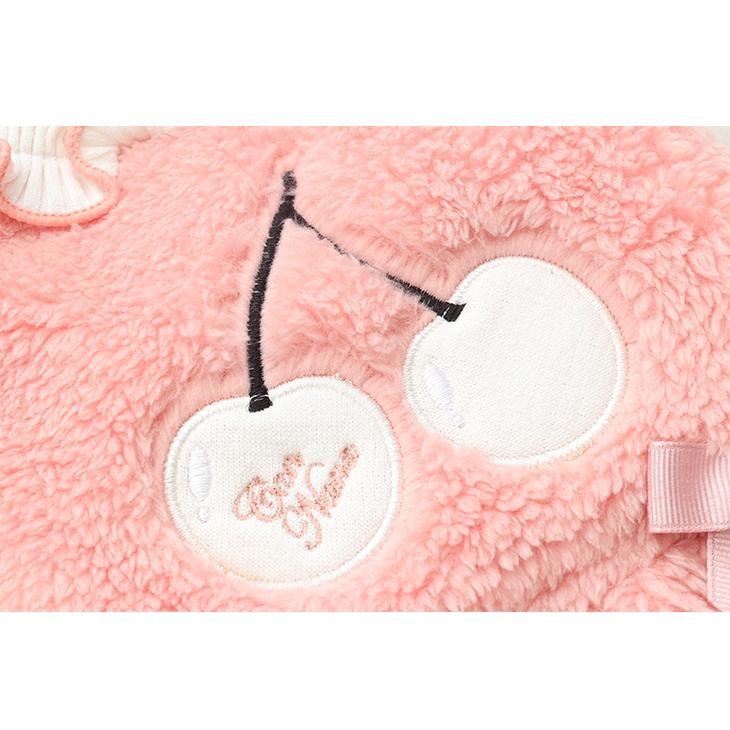 CanNana 犬 服 犬服 ワンピース ボア ふわもこ さくらんぼ チェリー