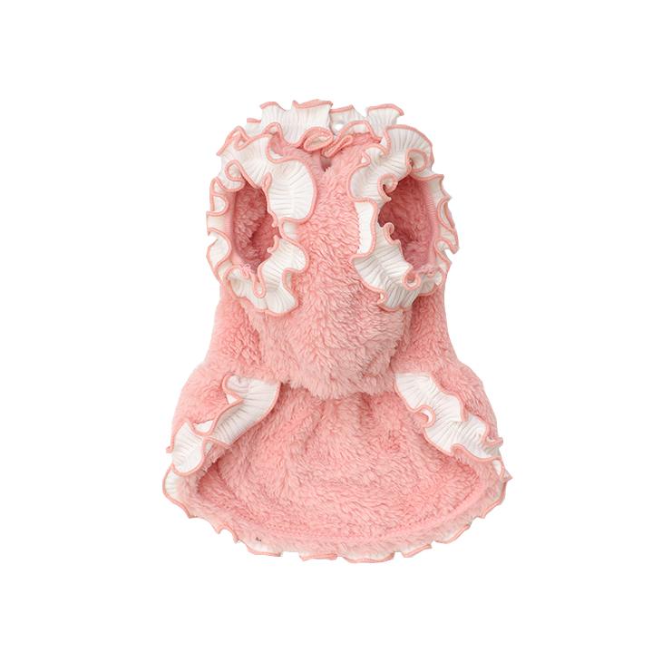 CanNana 犬 服 犬服 ワンピース ボア ふわもこ さくらんぼ チェリー