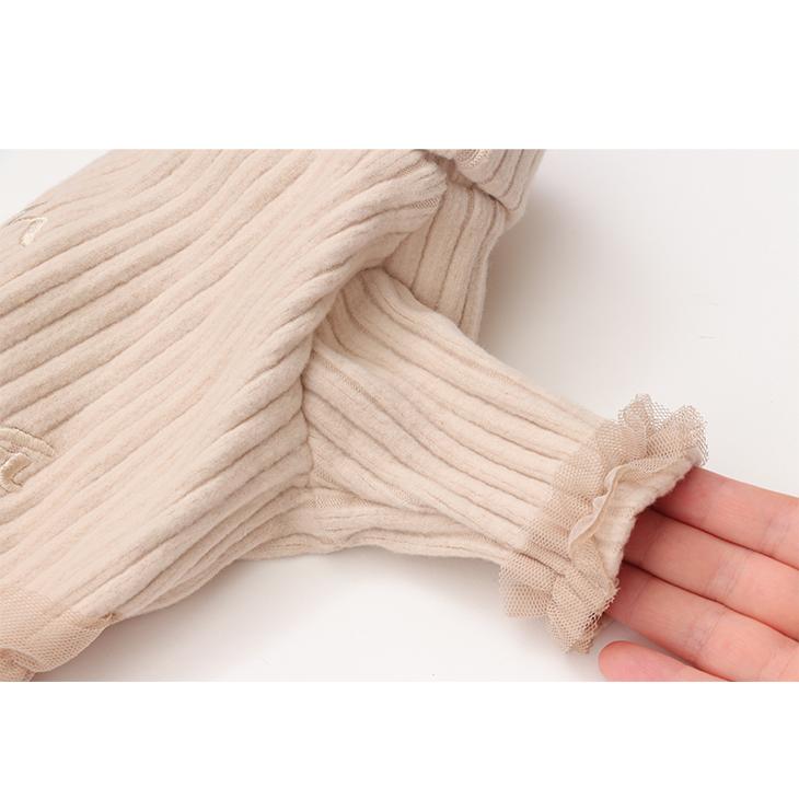 CanNana 犬 服 犬服 冬 ロゴ刺繍入りリブ袖ありトップス 袖あり