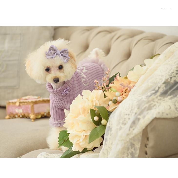 CanNana 犬 服 犬服 冬 ロゴ刺繍入りリブ袖ありトップス 袖あり