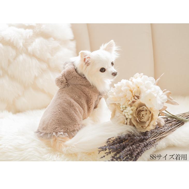 CanNana 犬 服 犬服 秋冬 ふわふわファーのフード付きジャケット お 