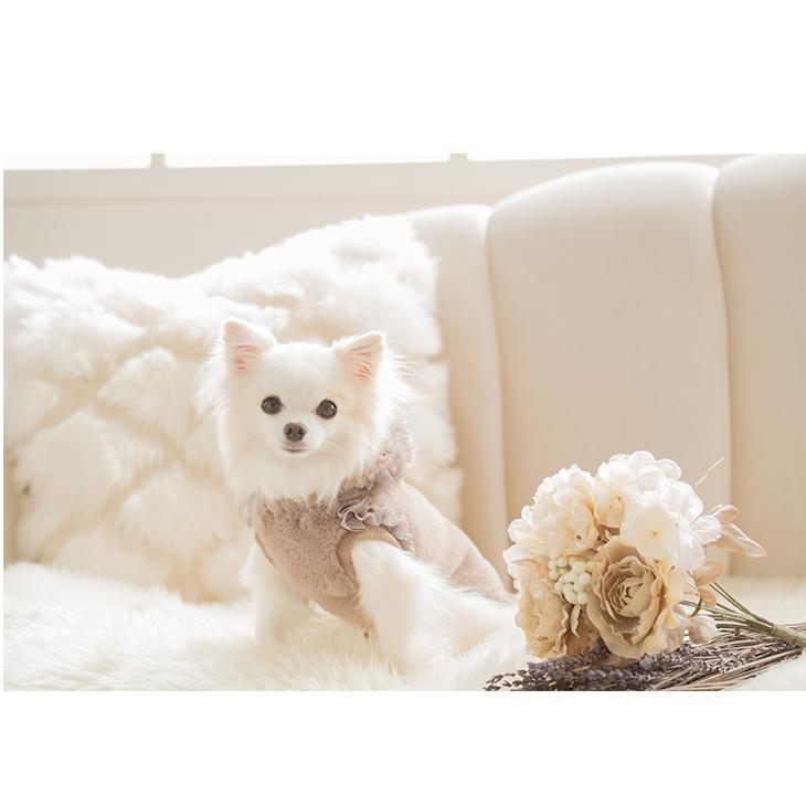 CanNana 犬 服 犬服 秋冬 ふわふわファーのフード付きジャケット お
