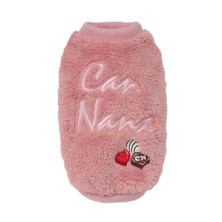 CanNana 犬 服 犬服 秋冬 ショコラ刺繍入りふわもこボアジャケット