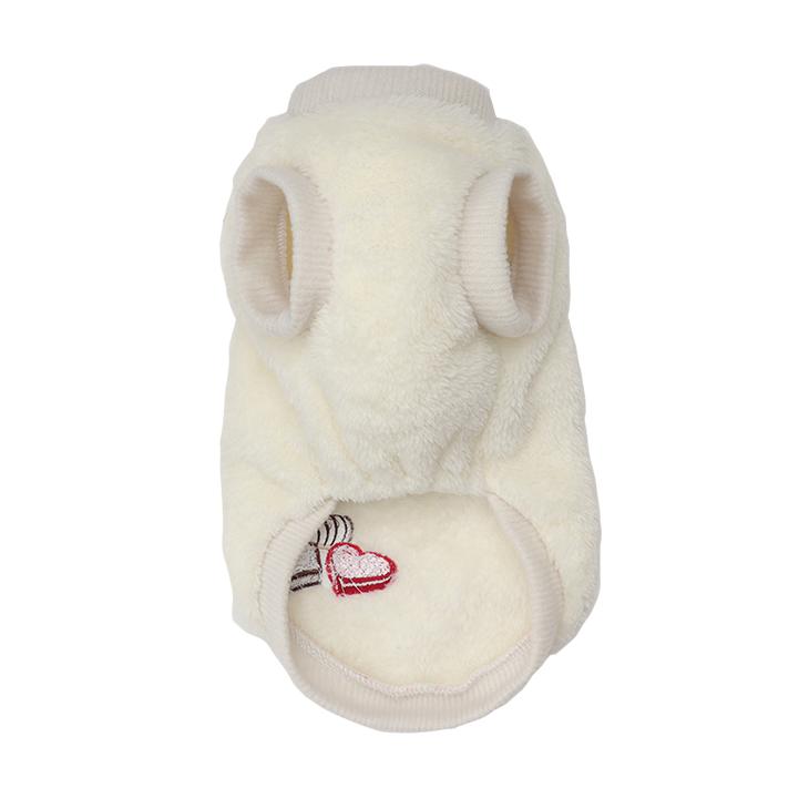 CanNana 犬 服 犬服 秋冬 ショコラ刺繍入りふわもこボアジャケット