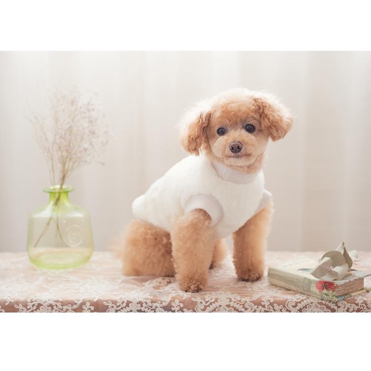 CanNana 犬 服 犬服 秋冬 ショコラ刺繍入りふわもこボアジャケット