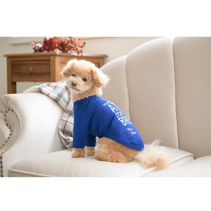 レディース 長袖 Tシャツ ロンＴ ブルー 青 わんこ トップス カットソー 犬 犬 服 魔法のTシャツ 適温キープ・カジュアルロンT アウトラスト