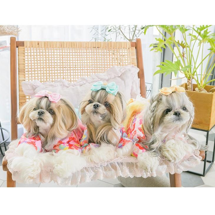 犬 犬用 夏 ふんわり帯の映えるゆかたゆかた 浴衣 パステル 花柄