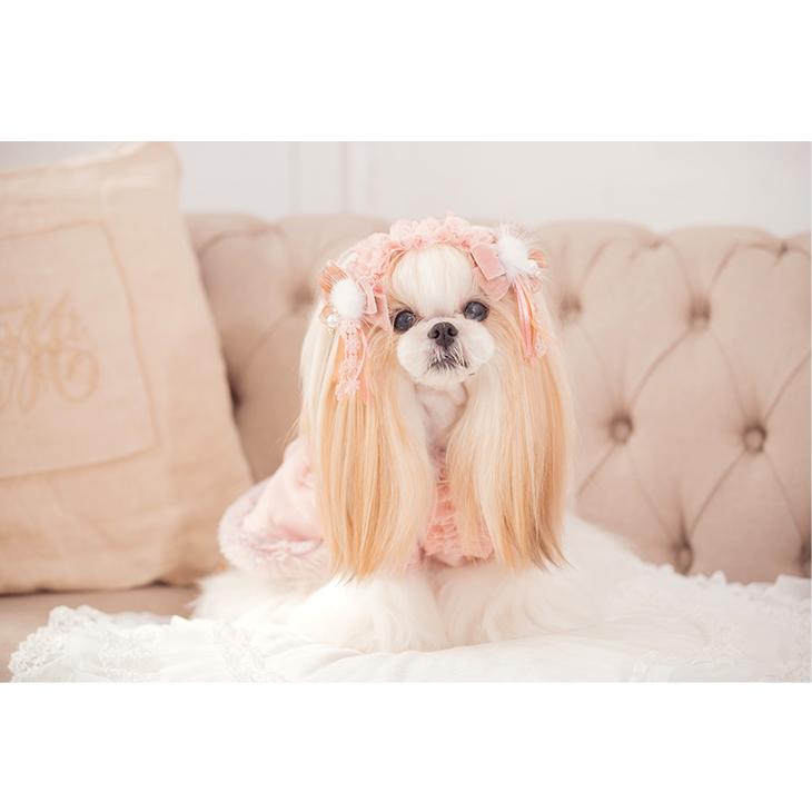 犬 アクセサリー ヘッドドレス アンティーク バレッタ きゃんナナ