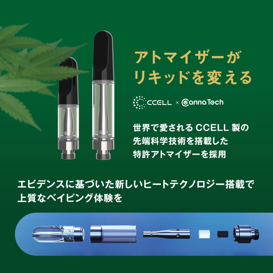 CBD 87%リキッド カートリッジ 1g×3本セット 【組み合わせ自由】 CBD 870mg CannaTech PREMIUM 510型 国産 日本製 ブロードスペクトラム ベイプ | CannaTech | 05