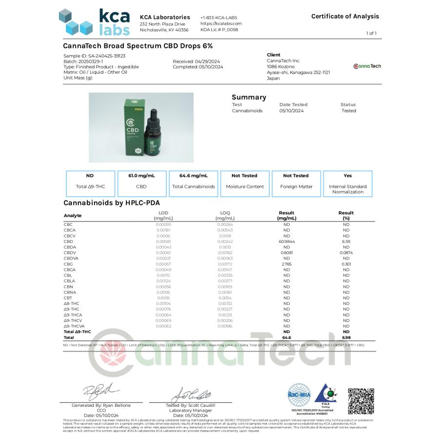 CBD オイル 10g 6% CBD 600mg CannaTech  実感力アップで新登場 ブロードスペクトラム 高濃度 cbdオイル CBD HEMP OIL ドロップ 爆買 | CannaTech | 16