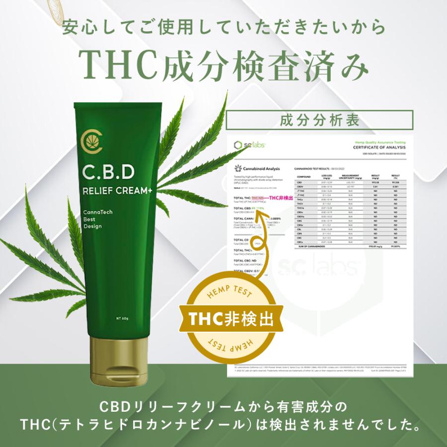 CBD バーム クリーム Relief Cream 60g CBD 2,000mg ペインクリーム 塗るタイプ 固さが気になるところに ブロードスペクトラム | CannaTech | 10