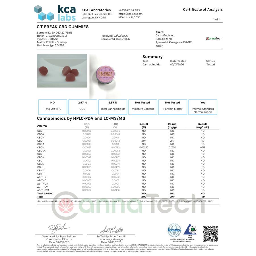 CannaTech（キャナテック） CBD グミ 16粒 CBD 2,400mg 『 超高濃度