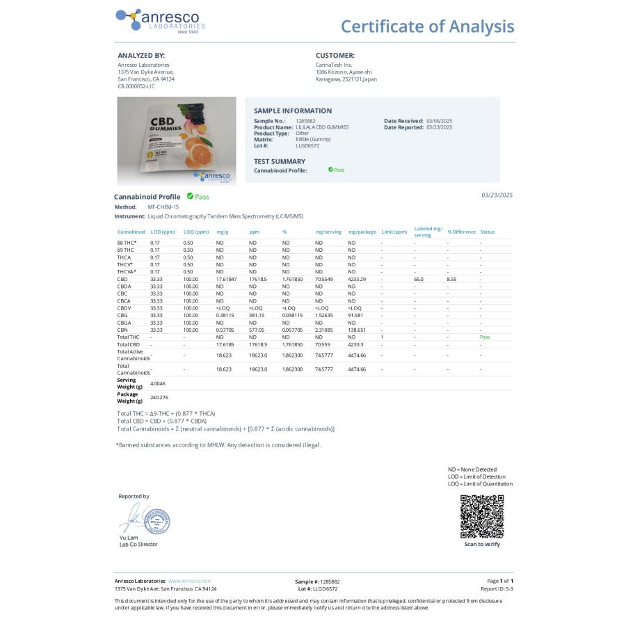 CBD グミ CBD 650mg 配合 10粒 ｜CBD 65mg/粒｜果汁100% CBD 65mg /粒 配合 ブロードスぺクトラム cbdグミ CannaTech 国産 国内製造 爆買 | CannaTech | 08