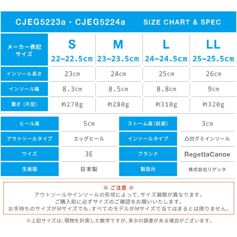 リゲッタ カヌー サンダル レディース 3ベルト CJEG5223a CJEG5224a グミインソール エッグヒール 歩きやすい 痛くない 日本製｜canoe-trico｜33