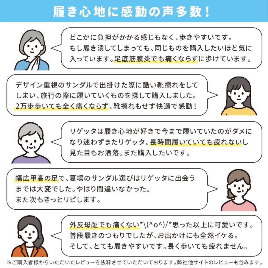 リゲッタ カヌー サンダル レディース バックストラップ ぺたんこ フラット 歩きやすい 履きやすい 痛くない 日本製 CJFD5326aの画像