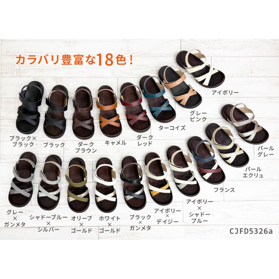 リゲッタ カヌー サンダル レディース バックストラップ ぺたんこ フラット 歩きやすい 履きやすい 痛くない 日本製 CJFD5326aの画像