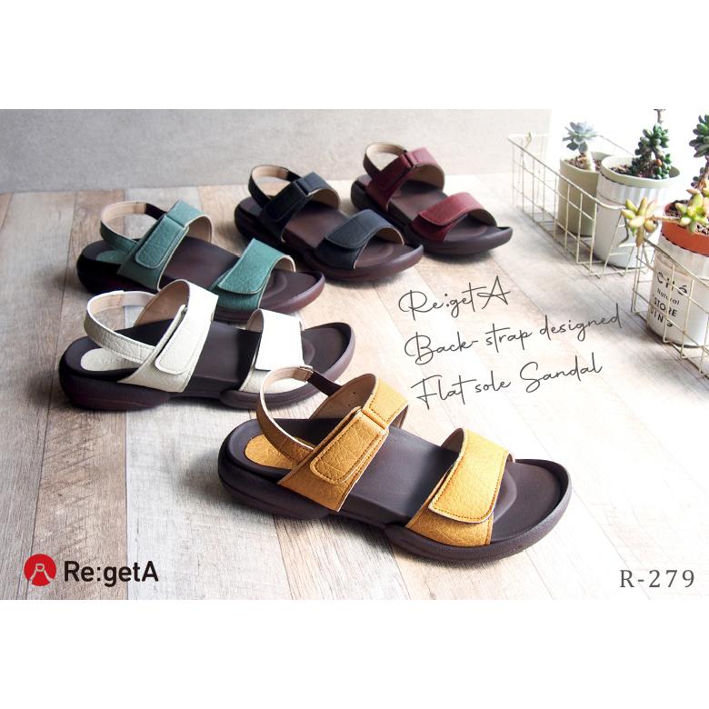 Re:getA（リゲッタ） サンダル レディース R279 バックベルト ぺたんこ