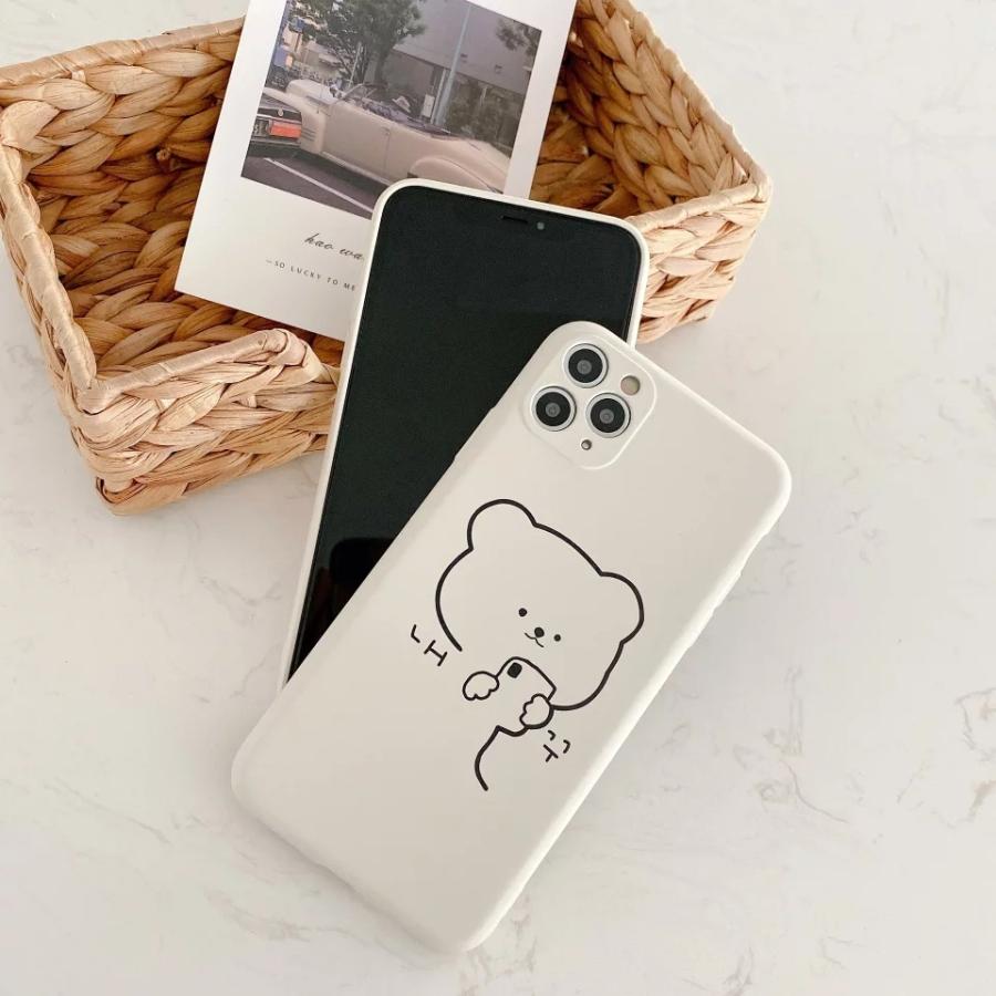 iPhoneケース くまさん iPhone12 iPhone11 シンプル 熊 カバー iPhoneケース くまさん iPhone12 iPhone11 シンプル 熊 カバー