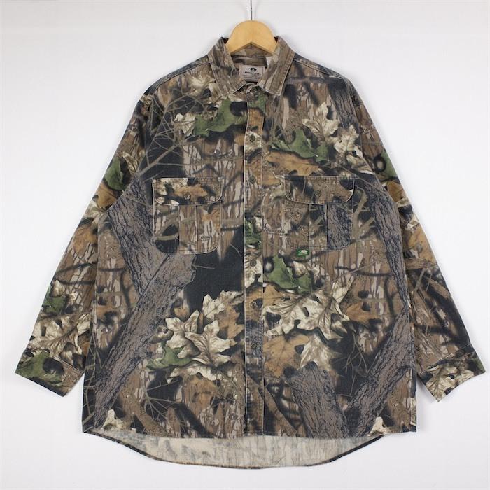 90's USA製 MOSSY OAK 長袖ハンティングシャツ リアルツリーカモ