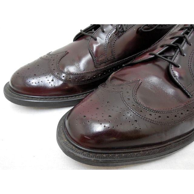 イギリス製 Russel&Bromley ビンテージ ウィングチップシューズ 茶 メンズ 10 28cm Z542 Oakwoods 外羽根ロングウィングチップシューズ 靴 メンズ 28.5cm f