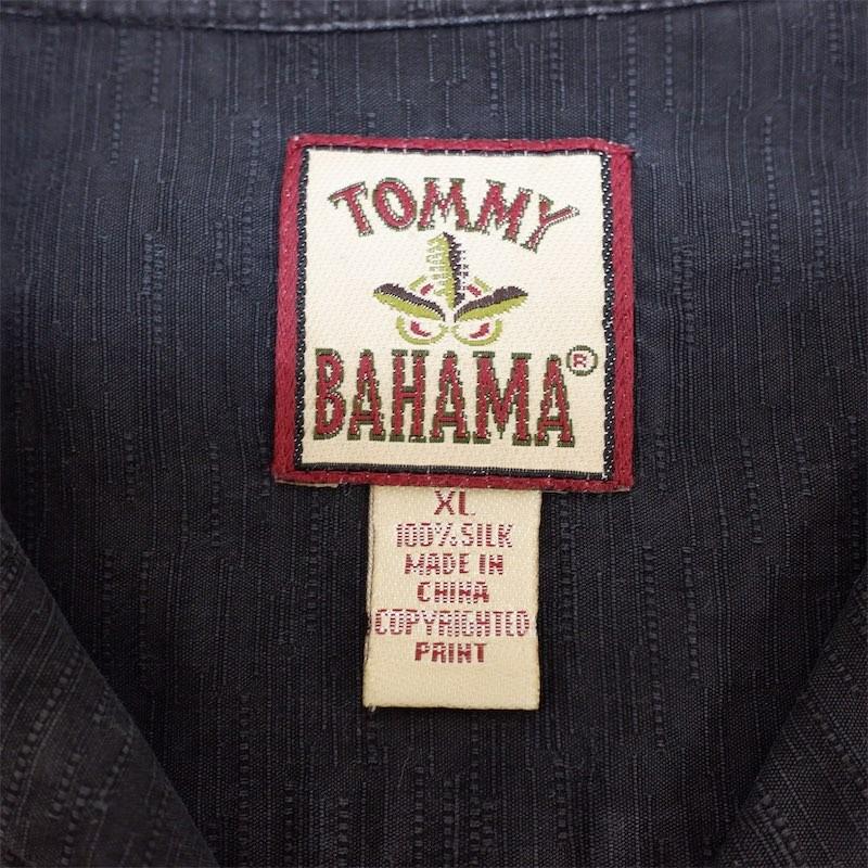 トミーバハマ 100%シルク 半袖開襟ハワイアンシャツ ボックス型 シルクシャツ メンズ US-XLサイズ 黒 ブラック系 hs-9941n｜canopus-web-shop｜04