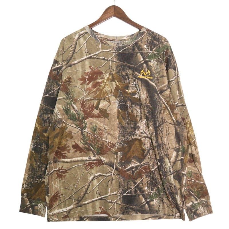 REALTREE リアルツリーカモ柄 クルーネックロングスリーブTシャツ