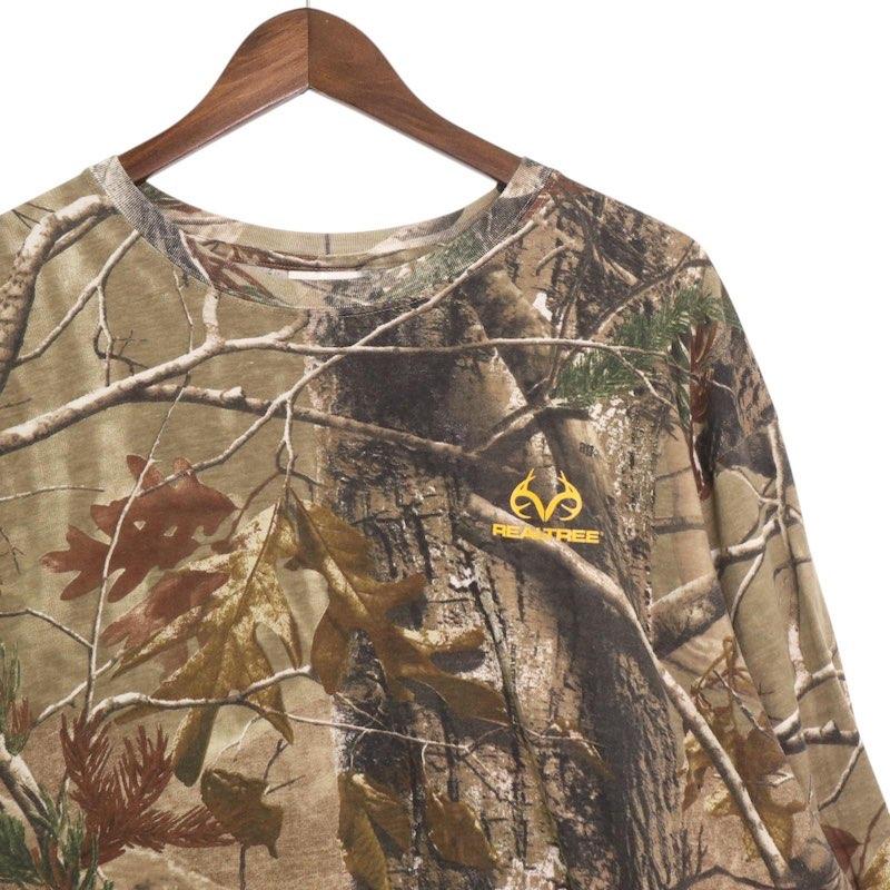REALTREE リアルツリーカモ柄 クルーネックロングスリーブTシャツ