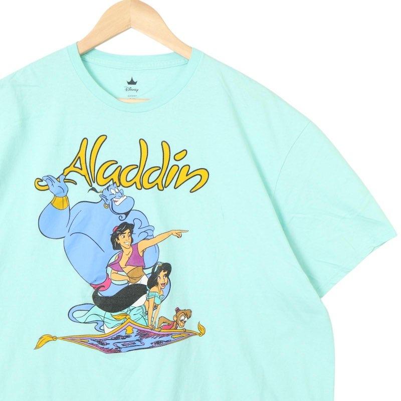Disney ディズニー Aladdin アラジン クルーネック半袖プリントTシャツ