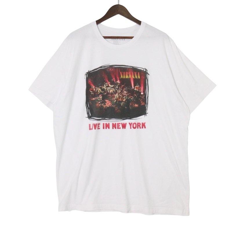NIRVANA ニルヴァーナ クルーネック半袖プリントTシャツ メンズUS-3XL