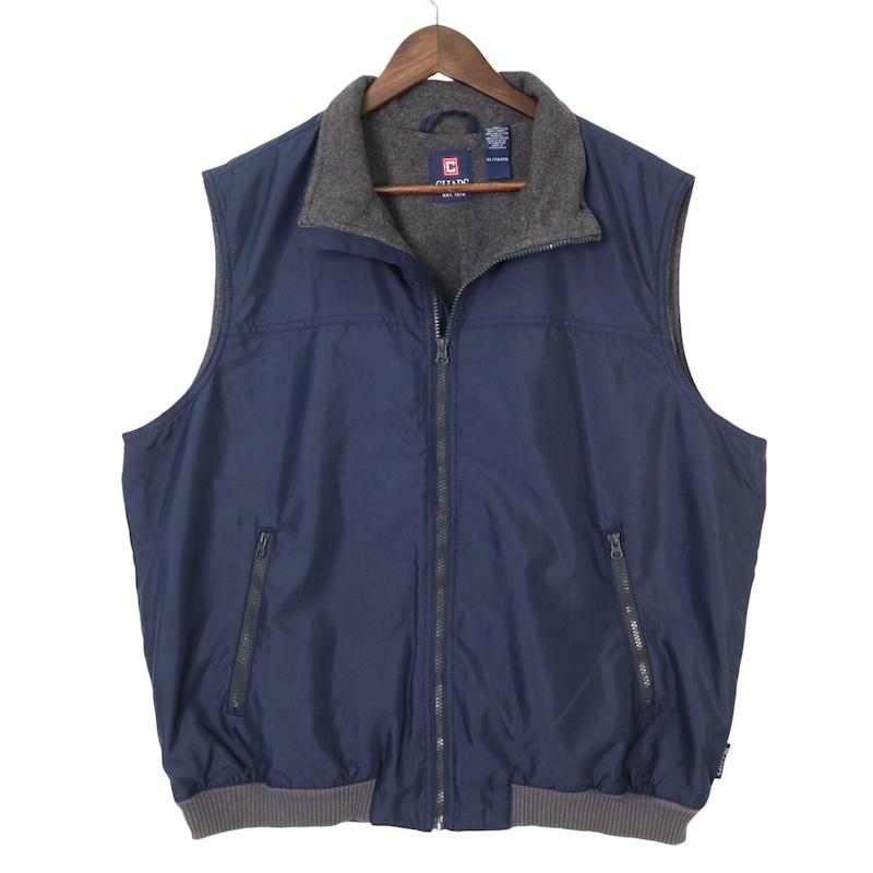 CHAPS（チャップス） 大きいサイズ メンズUS-XLサイズ フルジップ ポリエステルベスト フリースライナー ネイビー アメリカ古着 ...