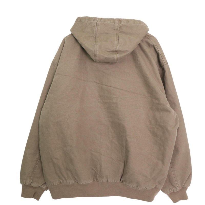 565 DRI DUCK 企業刺繍 中綿フーディ アクティブジャケット vintageアクティブジャケットダックパーカーブラウンフェードXL企業