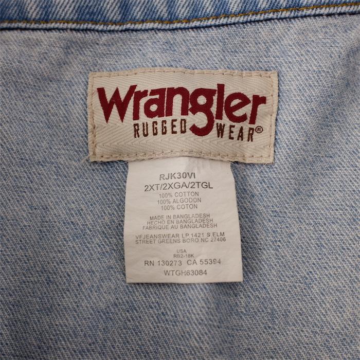 Wrangler RUGGED WEAR ラングラー 4ポケット デニムジャケット メンズUS-2XL TALLサイズ ライトブルー ビンテージ Gジャン jk-3144｜canopus-web-shop｜04