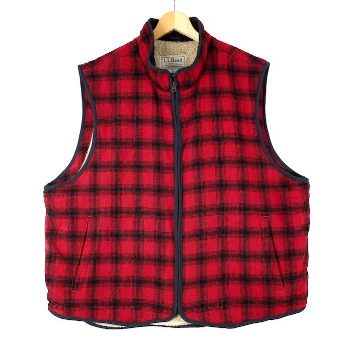 L.L.Bean（エルエルビーン） ジップアップ 裏ボアウールベスト メンズ 