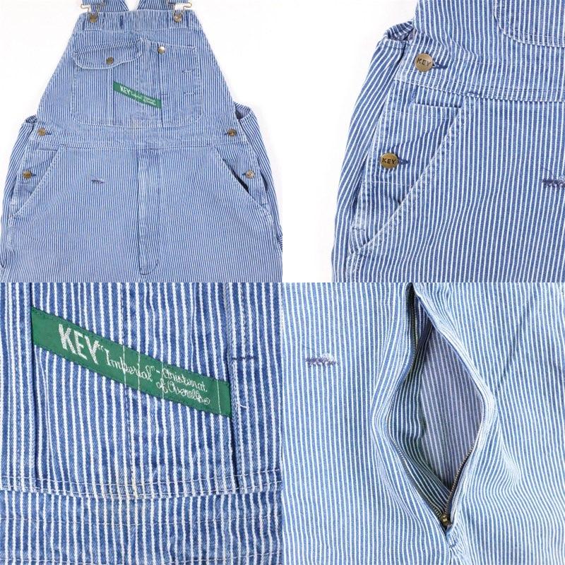 古着 大きいサイズ KEY IMPERIAL キー ヒッコリーデニム