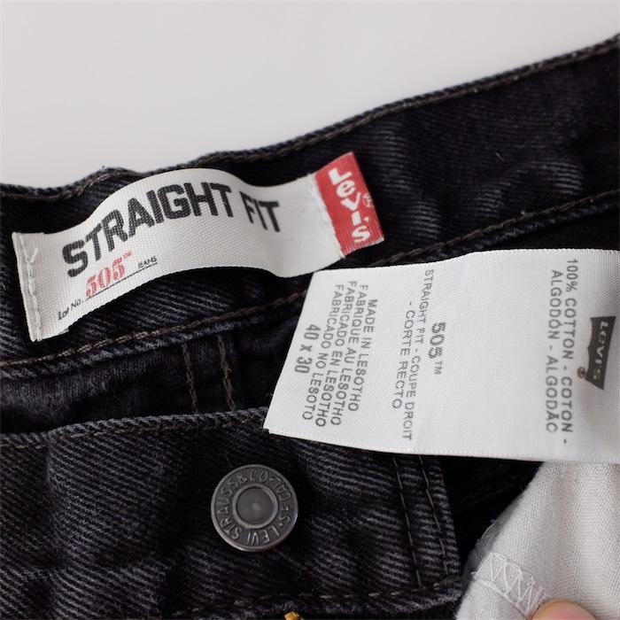 Levi's（リーバイス） 505 ブラックデニムパンツ メンズW40 STRAIGHT