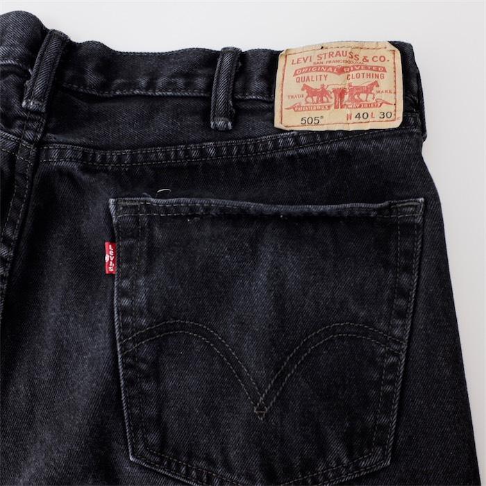 Levi's（リーバイス） 505 ブラックデニムパンツ メンズW40 STRAIGHT