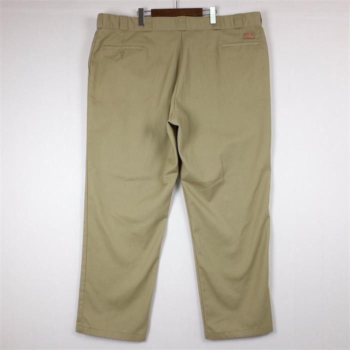 USA製ディッキーズワークパンツw48ベージュカーキ古着TALONタロンジッパー Dickies 特大 ディッキーズ 874ワークパンツ メンズW48 カーキベージュ