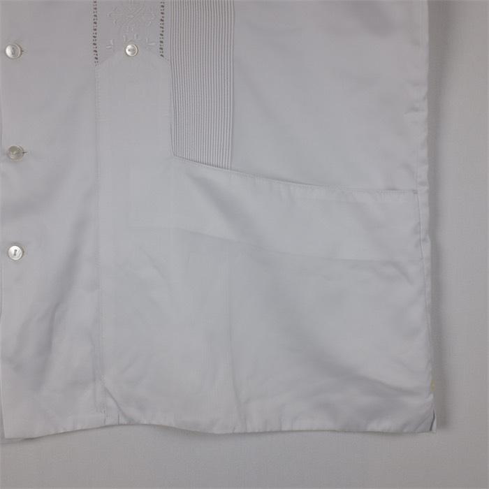 GUAYABERA Campos オープンカラー半袖キューバシャツ 刺繍入り サテン 