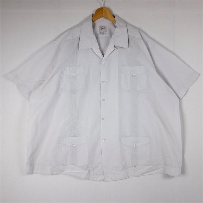特大 GENUIA Yucateca ループカラー半袖キューバシャツ メンズUS-5XL